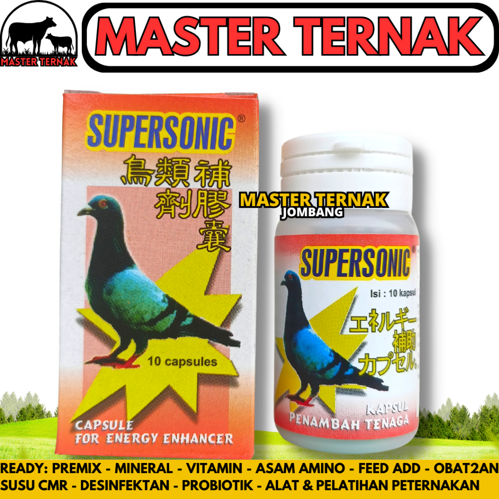 SUPERSONIC 1 Botol (10 KAPSUL) - Jamu Merpati Penambah Stamina Tenaga & Daya Tahan Tubuh - Vitamin D