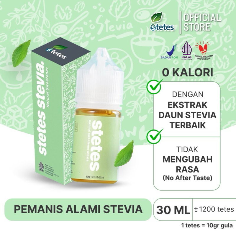 

STETES Stevia Pemanis Alami | Stevia Cair | Gula Diabetes | Gula Diet 0 Kalori Pemanis alami Gula sehat