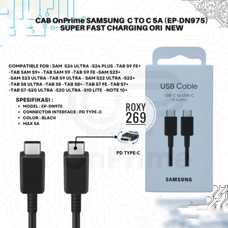 Kabel Data Charger Samsung 5A S25 S24 S23 S22 S21 S20 Ultra Tablet Tab S9 S8 S7 Ultra Plus FE Note20