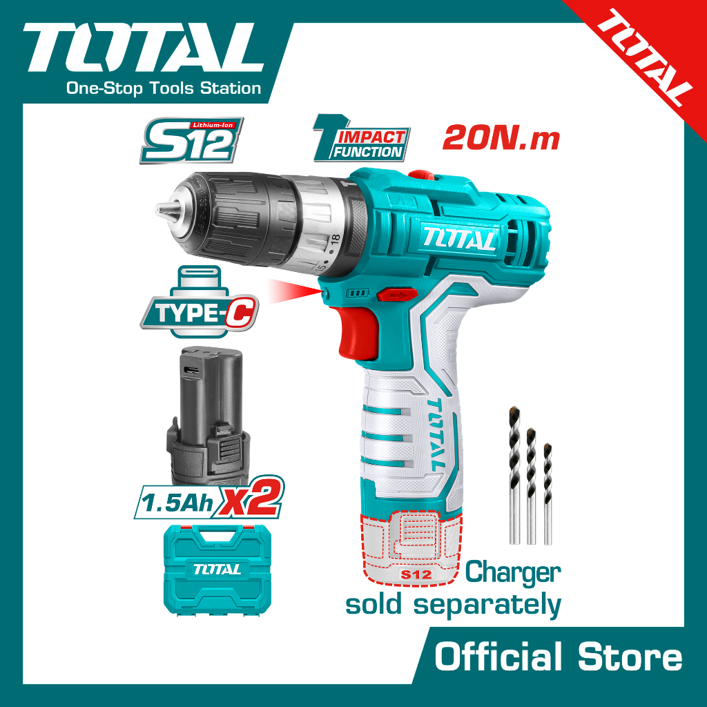 Bor Impact Baterai 12V/Cordless impact drill TIDLI12328