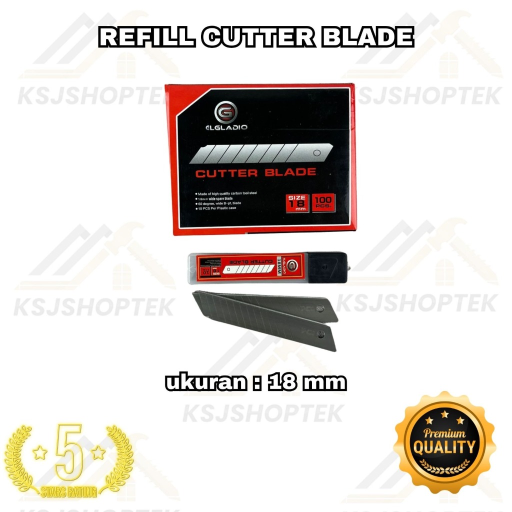 ISI CUTTER elgladio / REFILL CUTTER BESAR / Refill Cutter Besar PCS Mata Cutter Berkualitas Isi Mata Pisau Kater