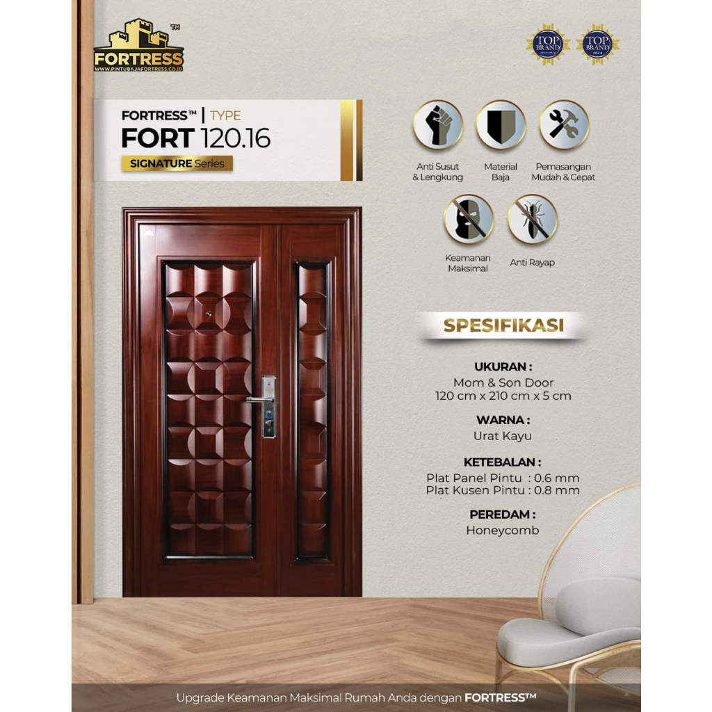 FORTRESS Pintu Baja Tipe FORT 120.16 Pintu Besi/Pintu Panel