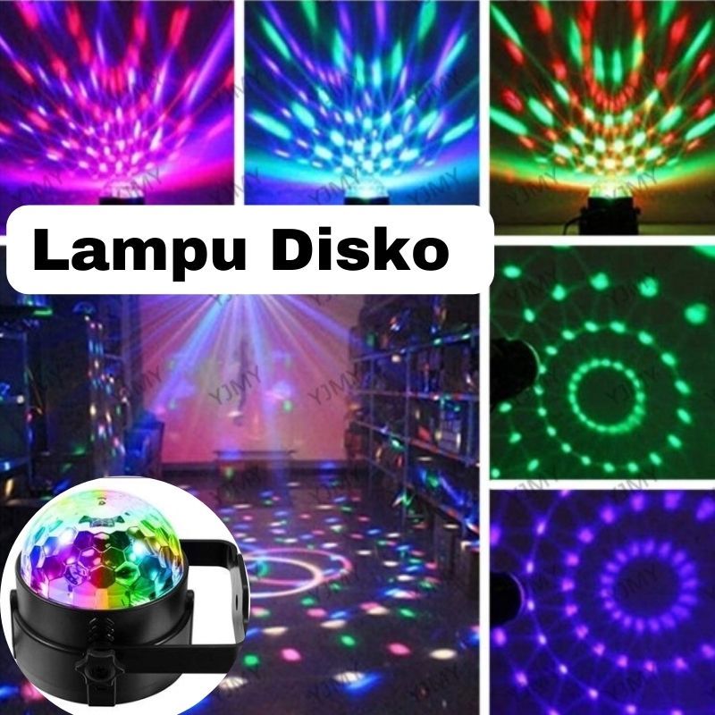 Lampu Disko UV 6w Lampu Kamar RGB 240v Putar Sensor Music Bola Ajaib Remote Control Mini Lampu Disko