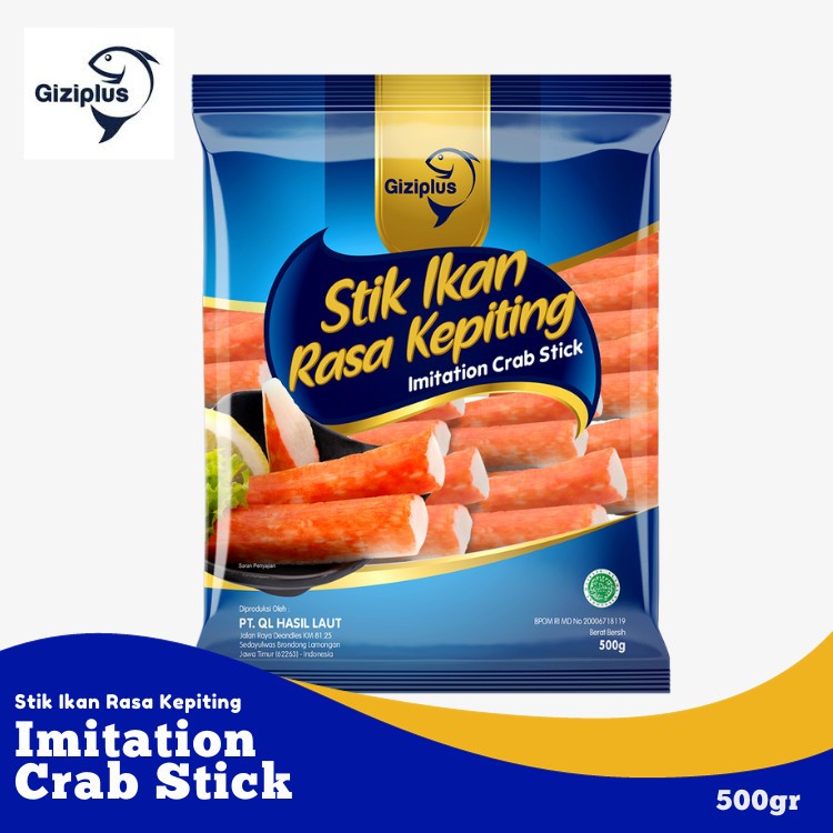 

CRAB STICK 500GR ( STIK IKAN RASA KEPITING ) GIZIPLUS IMITATION | KEPITING | FROZEN FOOD