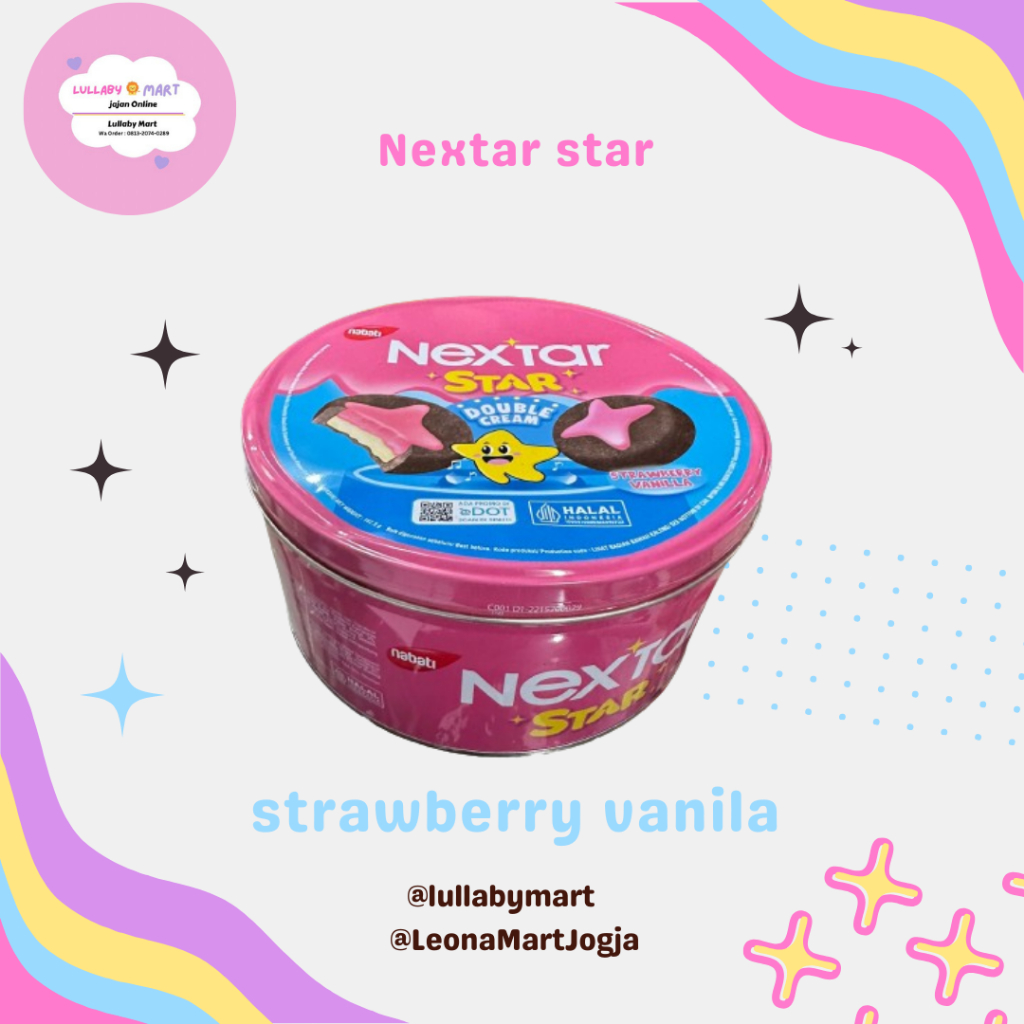 

Nextar star kaleng rasa strawberry vanila 157,5gr