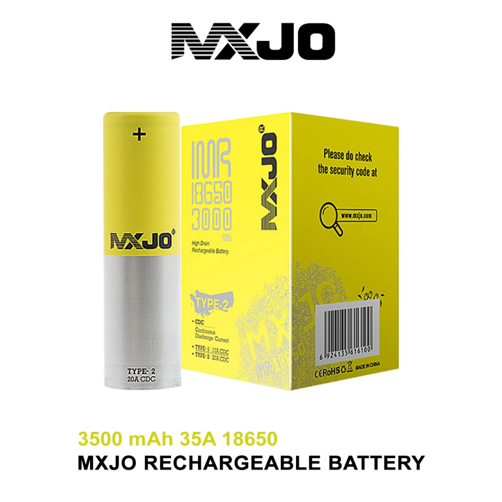 (Authentic) Baterai 18650 MXJO 3000mAh - Battery MXJO 18650 3000 mAh
