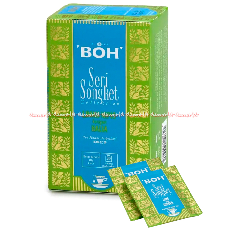 

BOH Seri Songket 20tea Bags Lime and Ginger Flavoured Tea B.O.H Uncang Teh Limau Nipis Dan Halia Jahe
