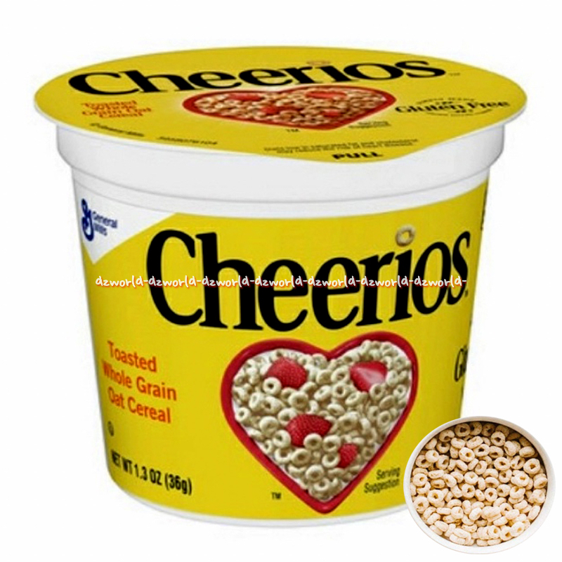 

Cheerios Toasted 36gr Whole Grain Oat Cereal Makanan Sereal Cherrios Cerios Kemasan Cup Instant
