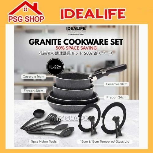 IDEALIFE Panci Set / Granite Cookware Set / IL-22A