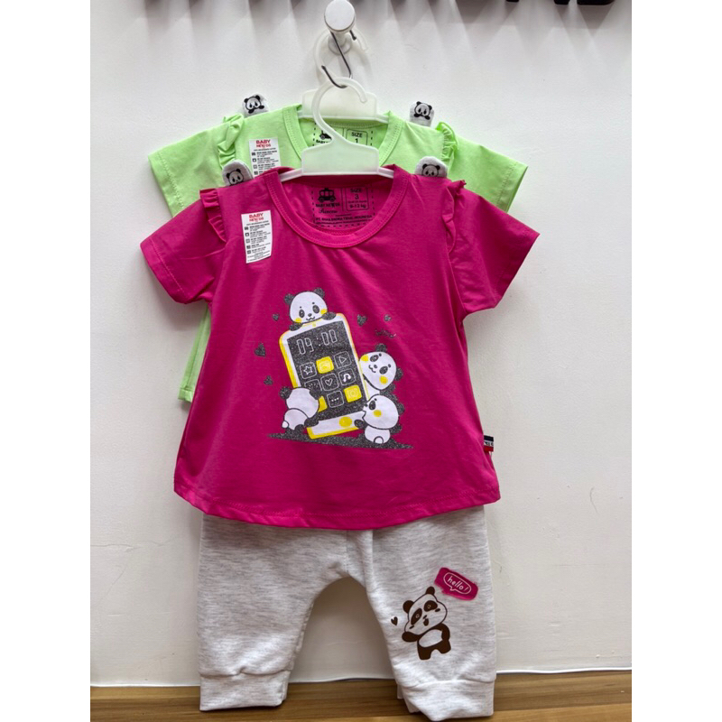 Setelan Bayi Perempuan - Baby Needs 2214 Panda & Smartphone