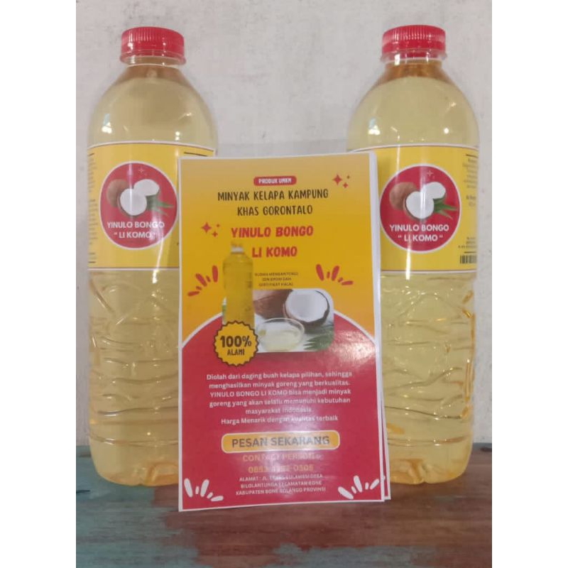 

Minyak Goreng Kampung Yinulo Bongo Li Komo Produk Khas Gorontalo 100% Alami