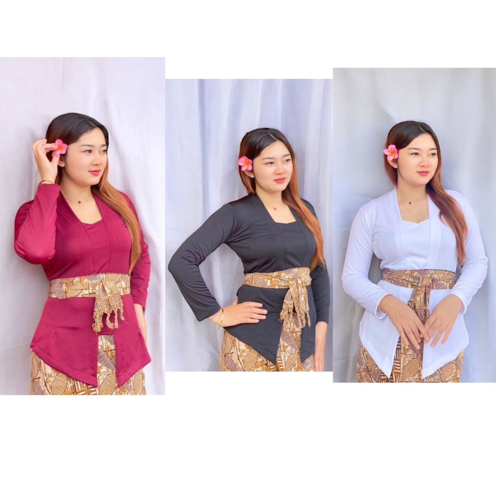 Baju Wisuda Kebaya Modern Bali Bet Strait Polos Lengan Panjang Muslim Kebaya Bali Kaos Bed Stretch M