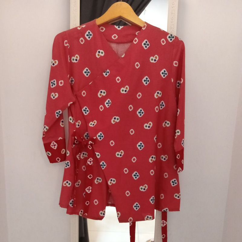 Kimono batik katun atasan wanita