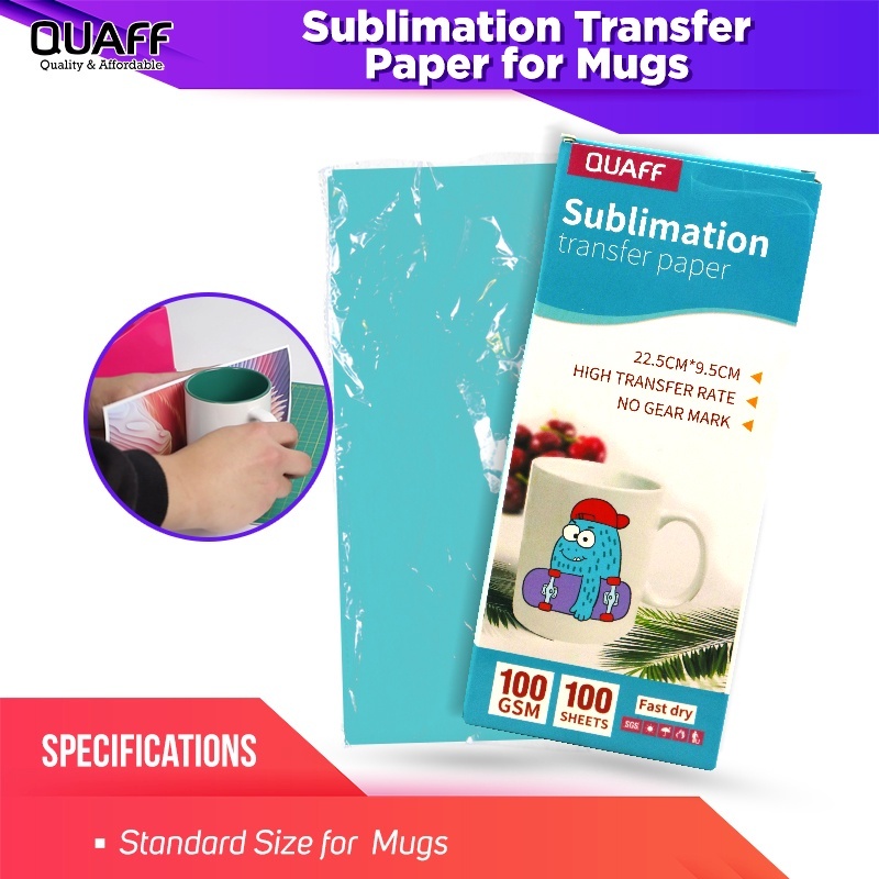 

Kertas Sublimasi 100gsm untuk Mug 100 lembar - Cepat Kering (22,5cm x 9,5cm)