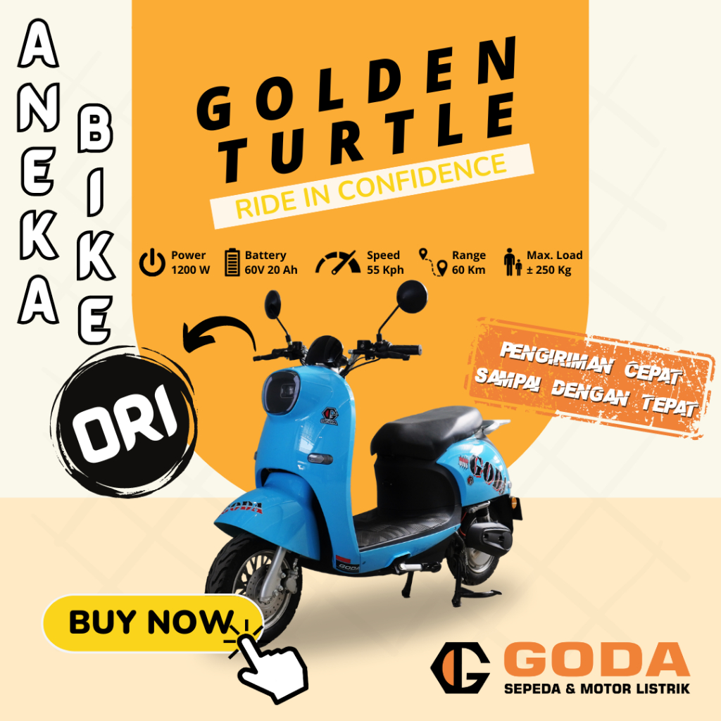 Motor Listrik GODA GD210 Garansi Resmi - GD 210 Golden Turtle - ANEKA BIKE GODA OFFICIAL