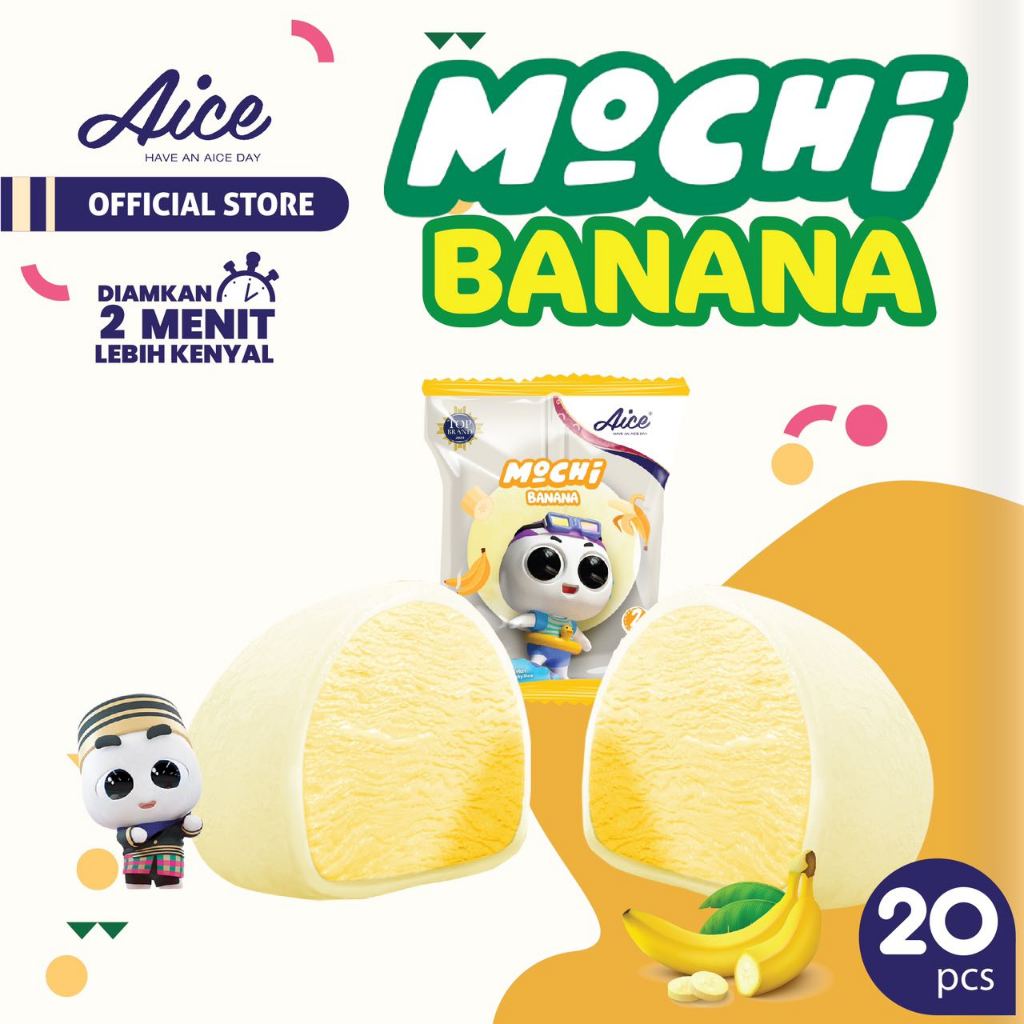 

Aice Ice Cream Mochi Banana Es Krim (isi 20 pcs) eskrim