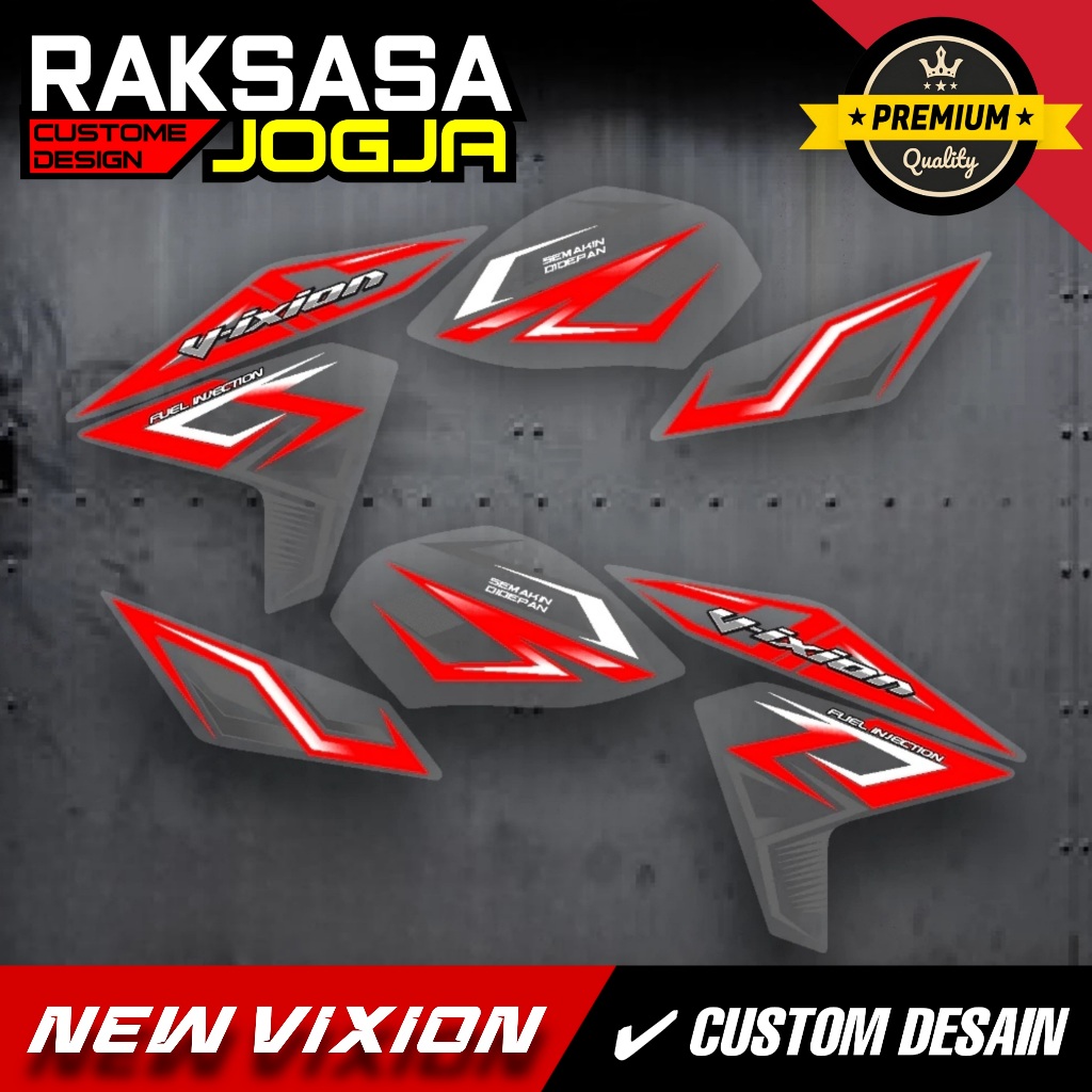 STRIPING VIXION NEW NVA NVL OLD TRANSPARAN CUSTOME HITAM BIRU PUTIH MERAH VINIL MAX DECAL HOLOGRAM 9