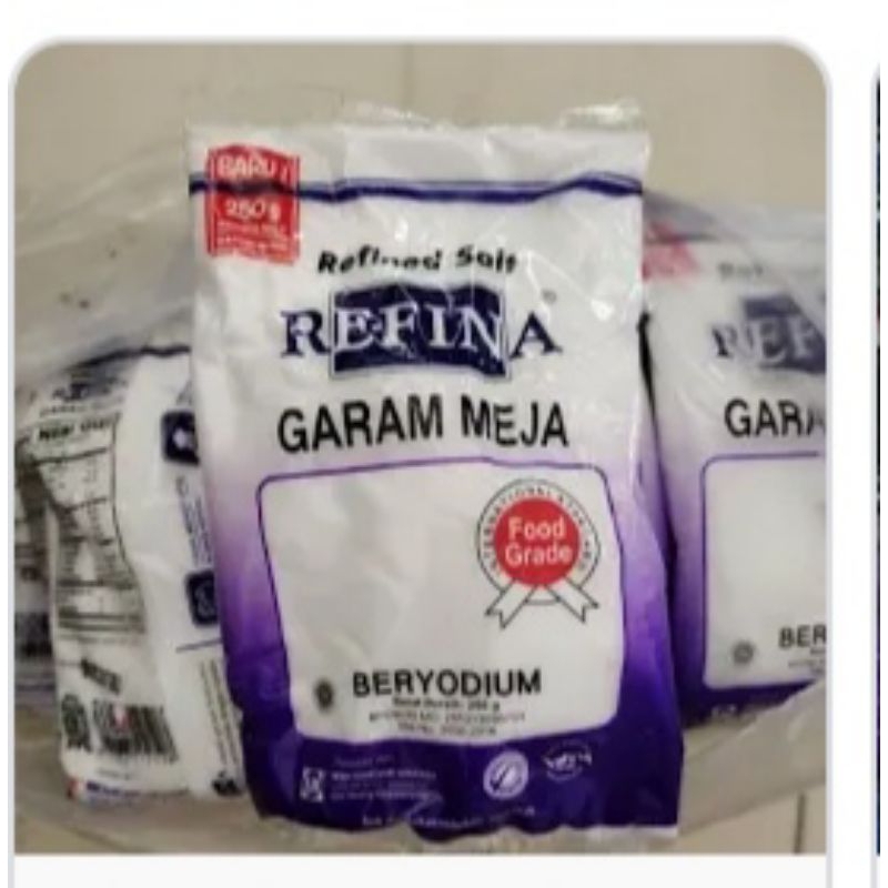 

REFINA SALT ATAU REFINA GARAM MEJA HALUS berat 250gram