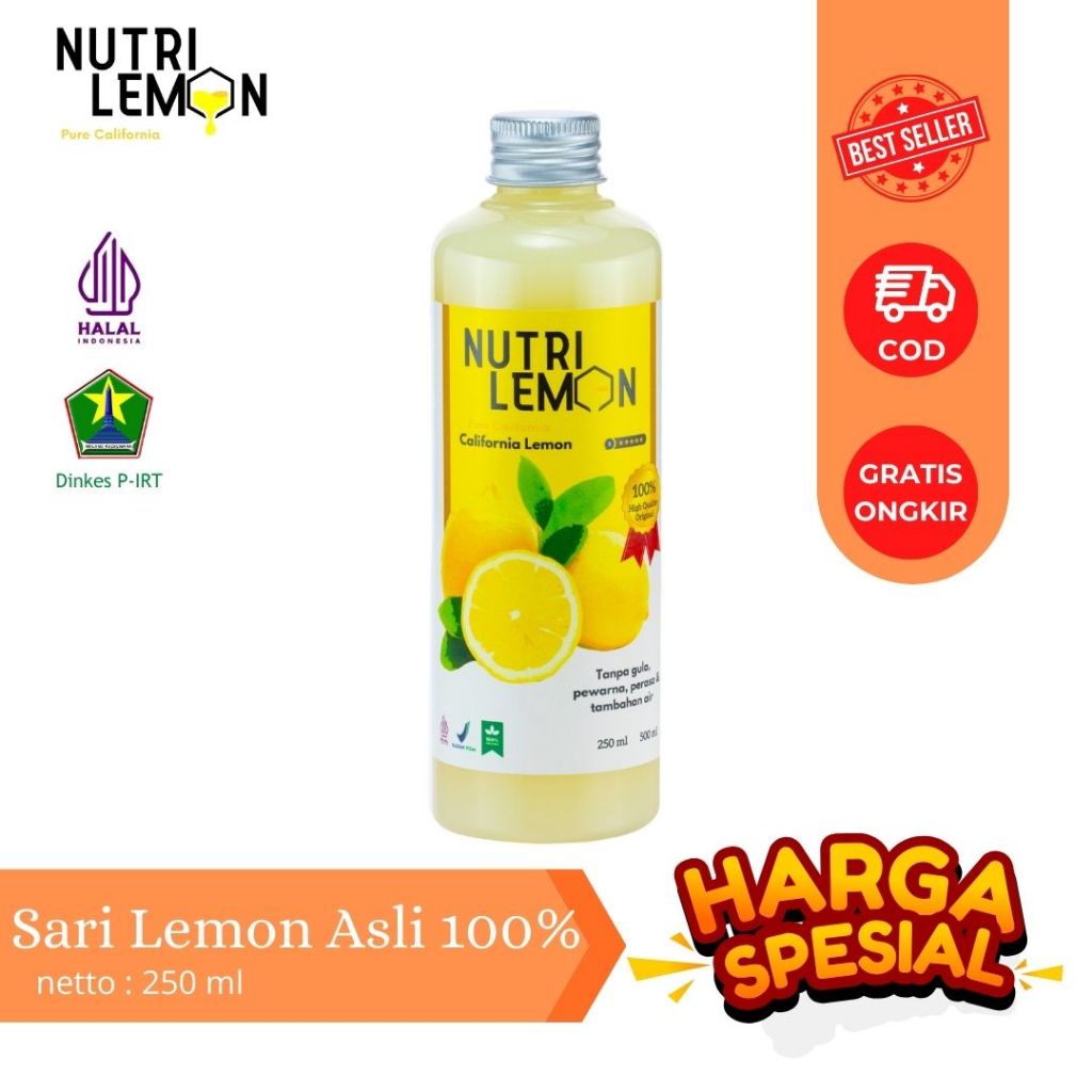 

Nutrilemon Sari Lemon Murni California 250ml BPOM - Pure Lemon Juice