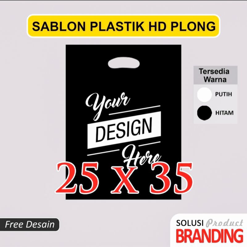 Sablon Plastik HD Plong Warna Putih & Hitam Sablon Plastik Olshop Logo Custom Kantong Plastik