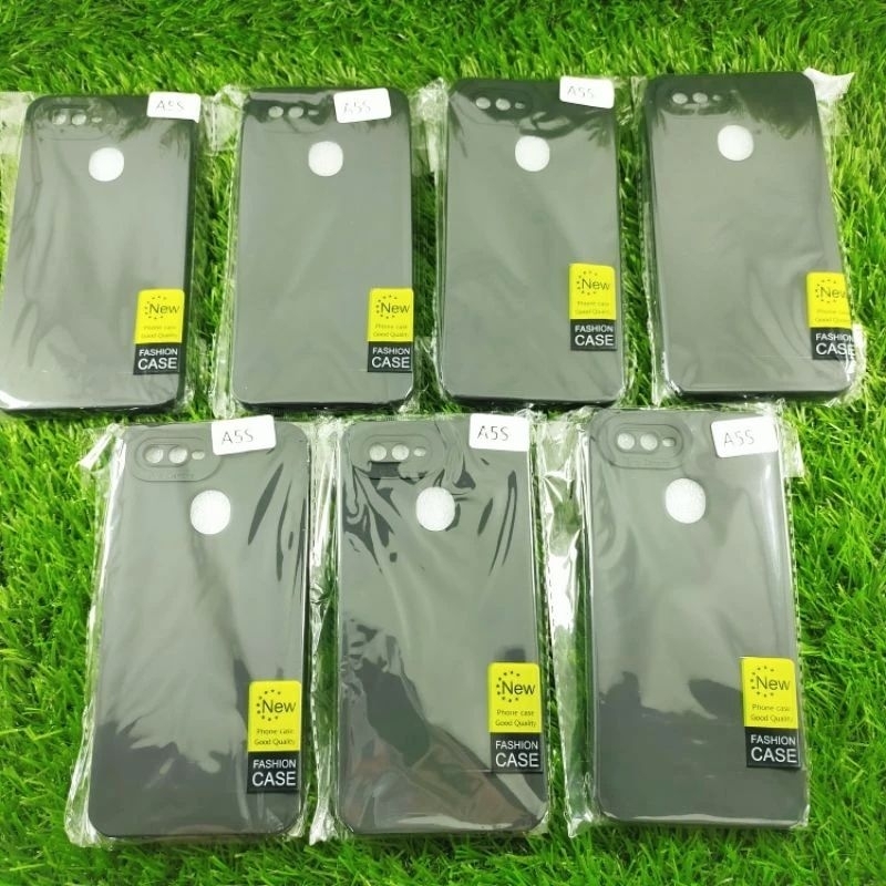 Case/Silikon Full Black Polos  For Oppo A5S/A7/A12/A11K  Candy Case Makaron TPU
