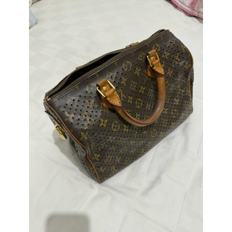 Tas LV Louis Vuitton Monogram Perfo Orange Speedy Orange Original Second