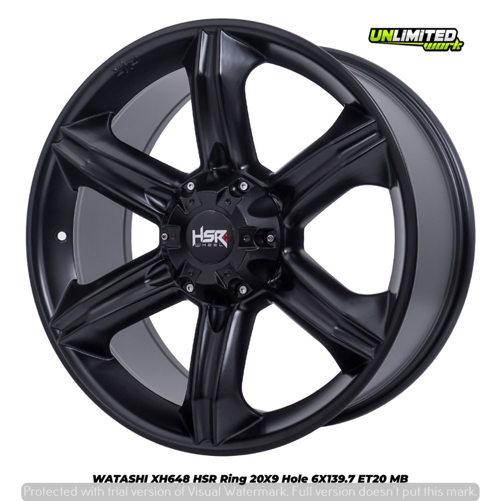 Velg Mobil Toyota Fortuner R20 HSR WATASHI Pcd 6X139 Warna Hitam Ring 20