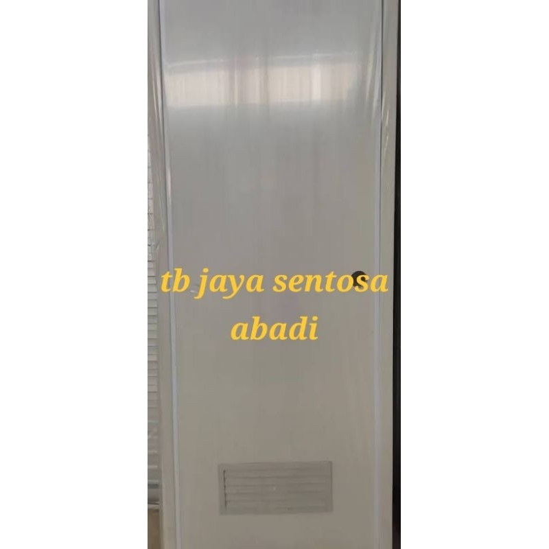 pintu pvc kamar mandi ada jalusi warna putih dan coklat