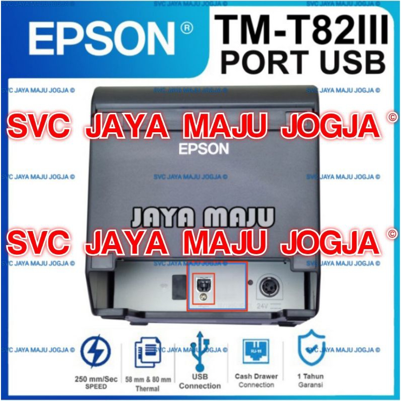 EPSON TM T82 III - (522)  USB - SPEED  250 MM/S - ADAPTOR EXTERNAL  ||  PRINTER KASIR THERMAL - LINE