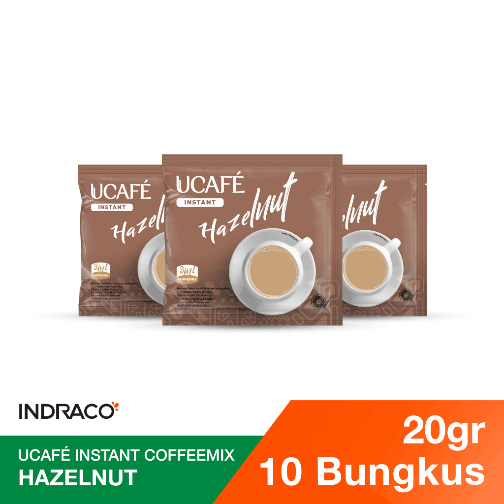 

UCAFE Instant Coffee Hazelnut R10 (10 sachets x 20g) | Kopi Instan