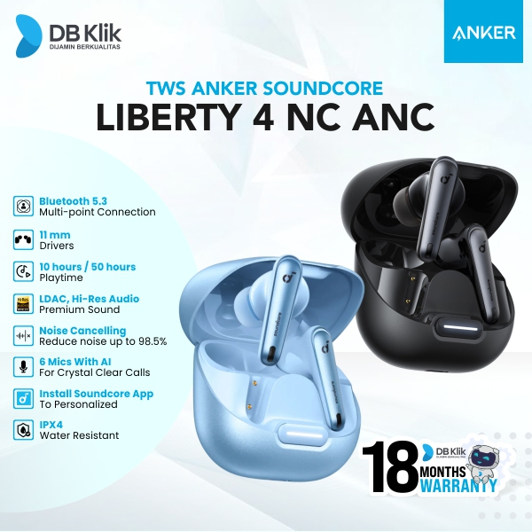 TWS Soundcore ANKER Liberty 4 NC ANC - Earphone Liberty 4NC A3947