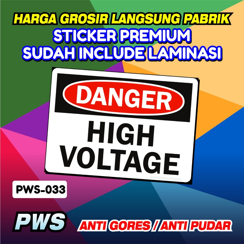

Stiker 30x40 Safety Danger High Voltage / Sticker Keselamatan Kerja K3 / Stiker Laminasi