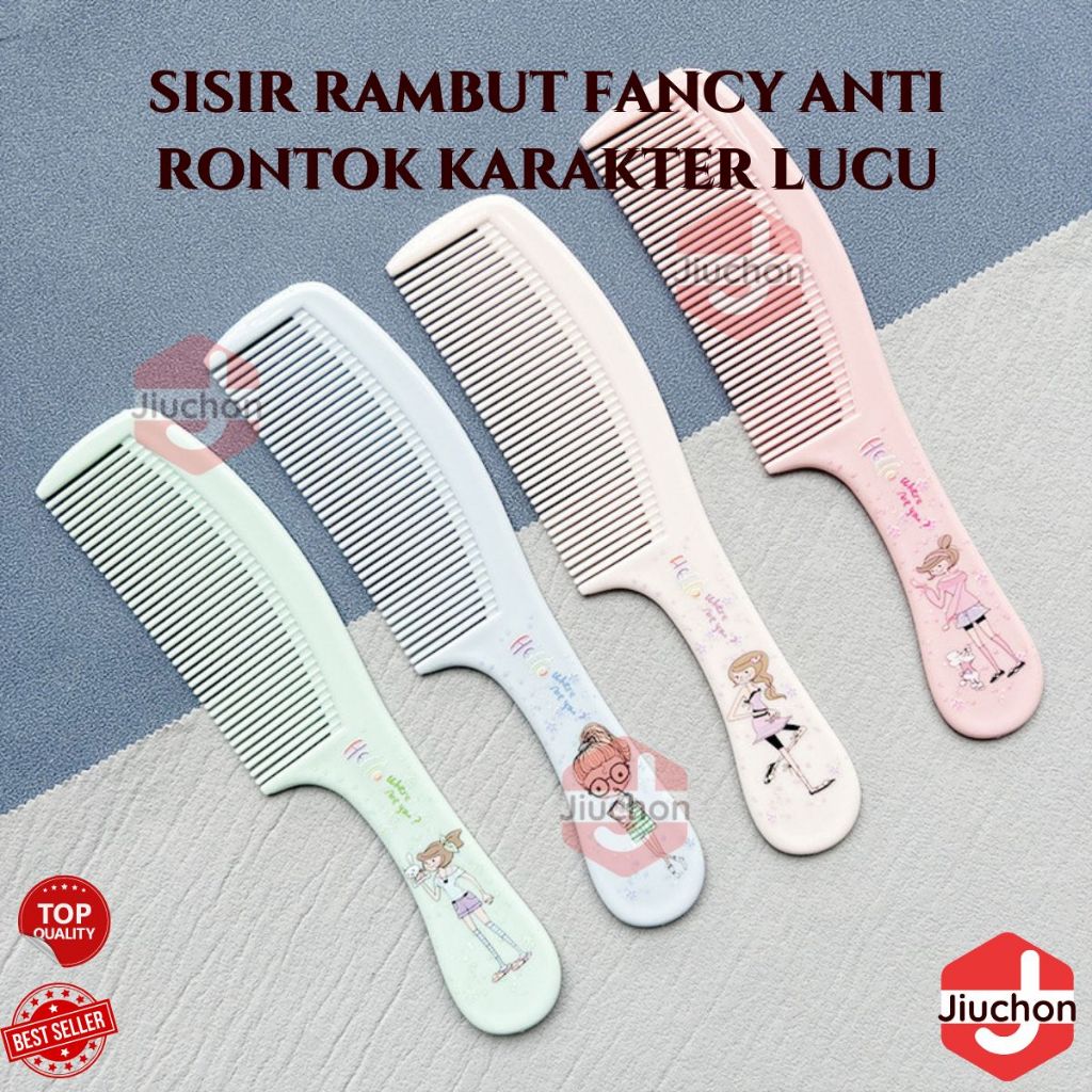 JIUCHON Sisir Rambut Fancy Karakter / Alat Penata Rambut Rapi Anti Kusut Character / Sikat Rambut Lu