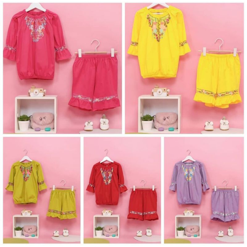 [promo]FLOWKIDS SET RUFLE 2-10T setelan sabrina anak baju daily anak