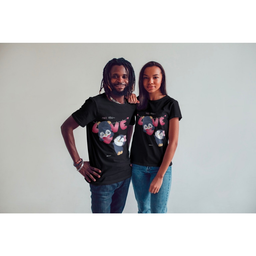 Baju Pasangan Kaos Couple Pria Wanita Kekinian Viral Keren Motif Love
