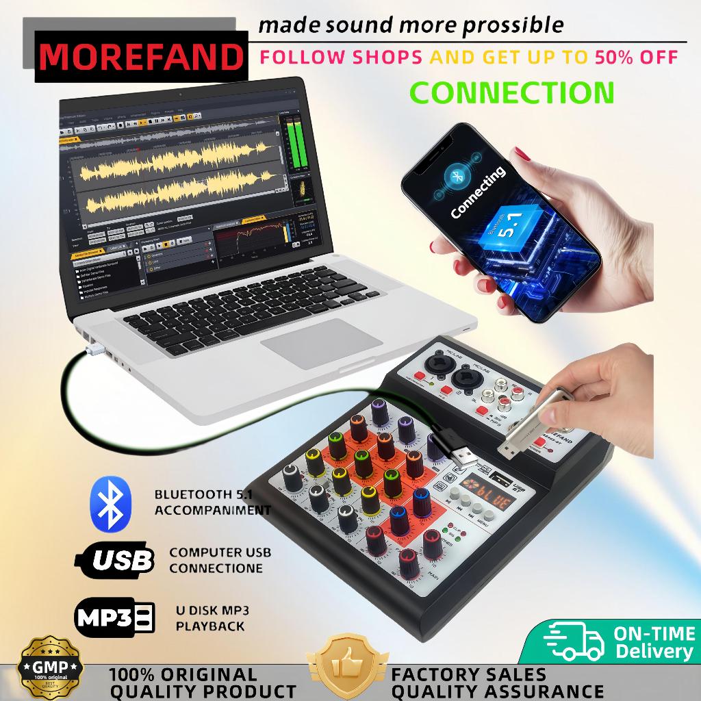 mixer mini audio RE403-BT Electro Bluetooth 4 Channel Mixer Audio USB/Electro Bluetooth 4 Channel me