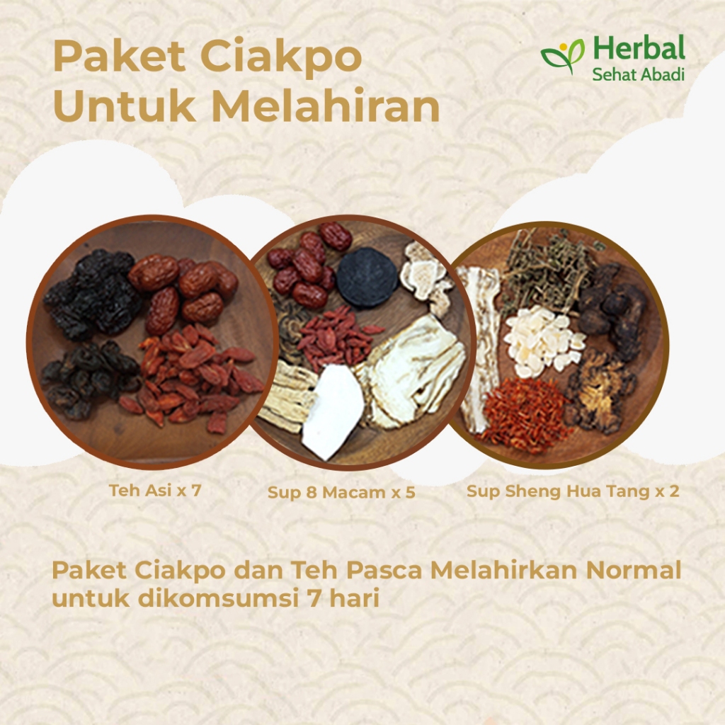 Paket Ciakpo Setelah Melahirkan untuk 7 hari