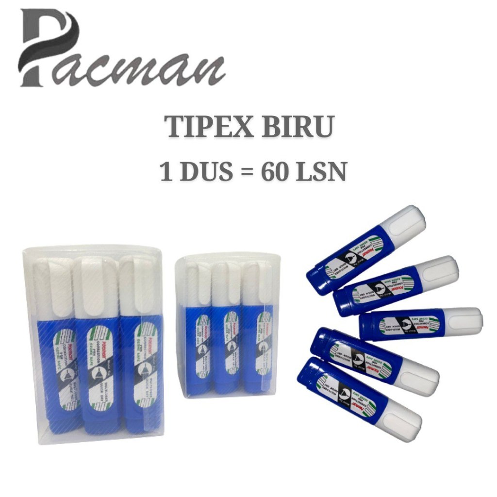 

Correction Tape / Tipe X GEPENG PACMAN BIRU