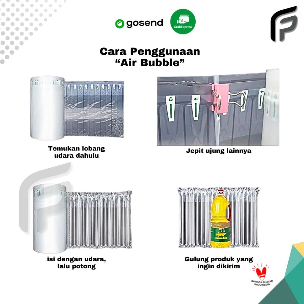 

HJK INFLATABLE AIR BUBBLE 50cm X 50m Cushion Wrap / Bubble Wrap Angin Tebal Roll / Poly Air Bubble