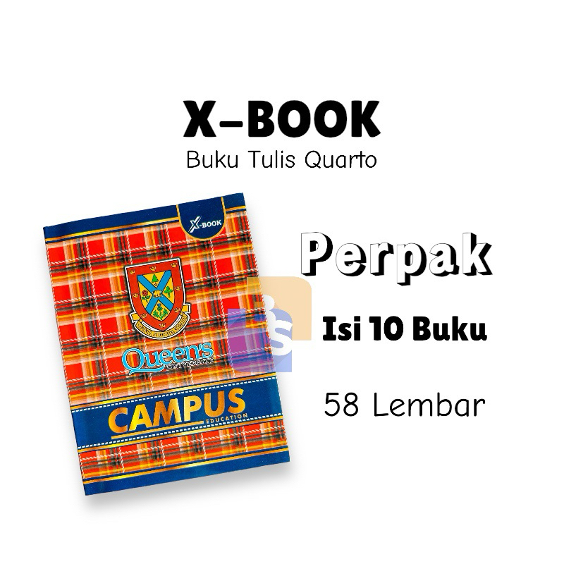 

10 buku - Buku Tulis X-BOOK Campus 58 Lembar Kwarto Pendek A5