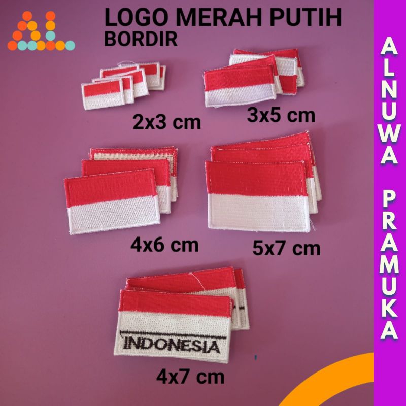 Bendera Bordir/Bordir Bendera/Badge Merah Putih Bordir
