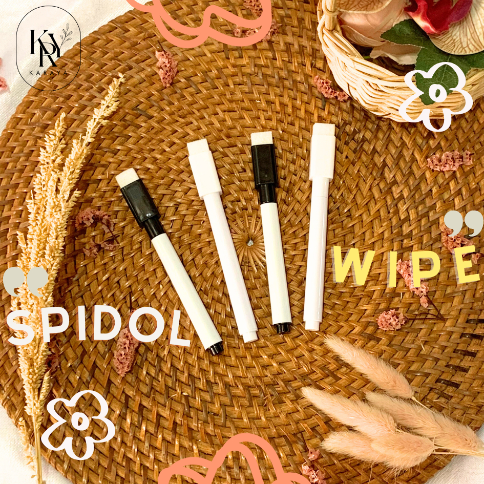 

SPIDOL WIPE & CLEAN Spidol Warna Hitam & Putih Karaya Kreatif