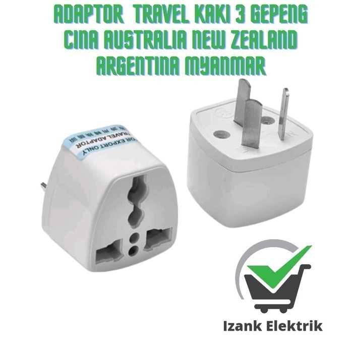 Konverter  Converter Colokan Travel Adaptor Sambungan Australia, New Zealand, Argentina COLOKAN LIST