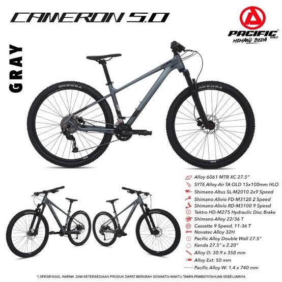 Sepeda Gunung 27,5 PACIFIC CAMERON 5.0 Shimano altus / hub novatech bearings BONUS PADDOCK