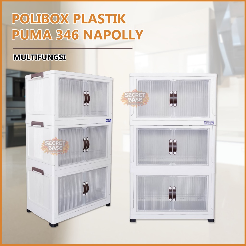NAPOLLY POLIBOX 346 SUSUN 3 + RODA - Almari Plastik / Bok / Lemari Jumbo