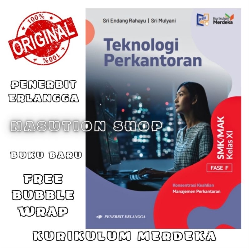 Buku Teknologi Perkantoran Kelas 2 / XI 11 SMK Erlangga Kurikulum Merdeka Original