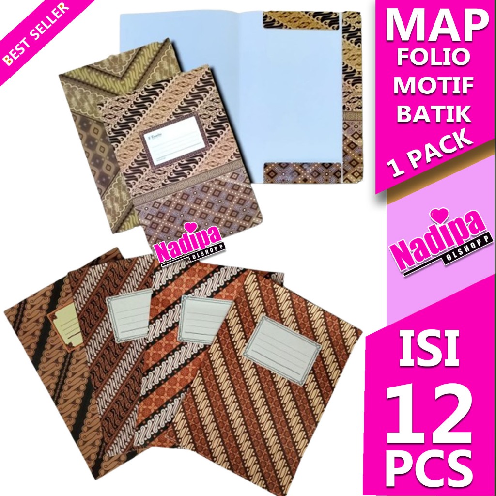 

MAP FOLIO MOTIF BATIK 1 PACK ISI 12 PCS nadipa olshopp