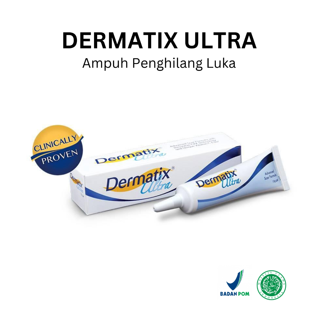Dermatix Ultra Cream Krim Penghilang Bekas Luka Bakar, Kenalpot, Operasi Keloid dan Luka Koreng 15Gr