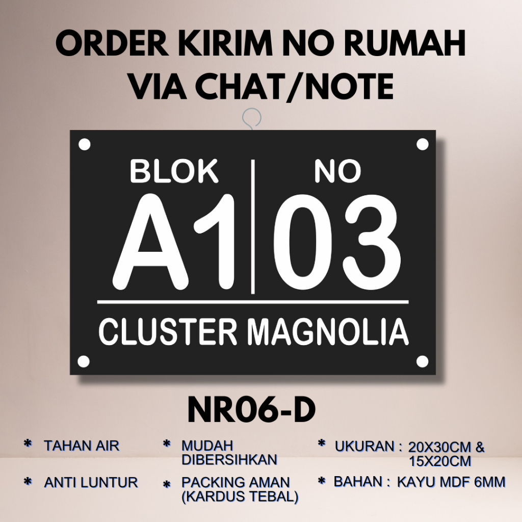 GEUNGGEU - PLAT NOMOR RUMAH MINIALIS HIASAN DINIDNG BLOK NOMER RUMAH TEMPEL