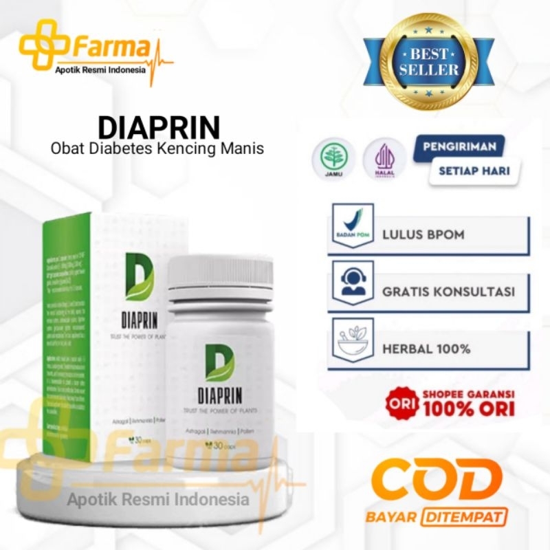 DIAPRIN ASLI ORIGINAL - DIAPRIN OBAT DIABETES KENCING MANIS MENURUNKAN KADAR GULA DARAH DIJAMIN PALI